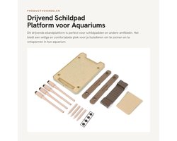 Dailygoods- Aquarium Drijvend Eiland - Schildpad Terras - Klimladder - Geschikt voor 11-40 cm - Amfibie Decoratie - Professionele Oplossingen - Schildpadplatform