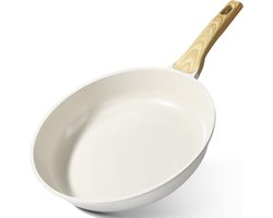 Keramische Koekenpan - Antiaanbakpan Koekenpan - Gezond Koken - PFOS/PFOA-vrij - 24 cm - Wit