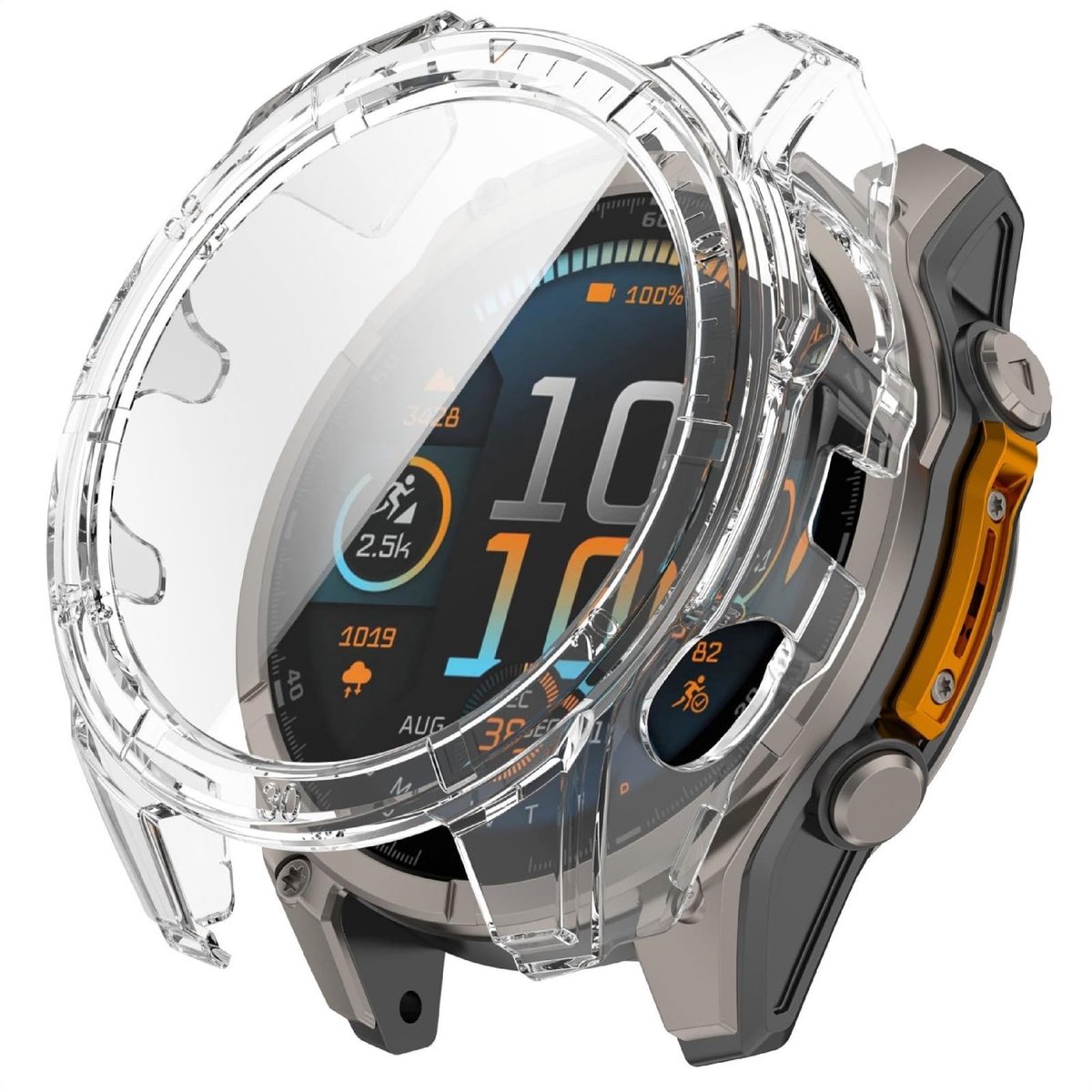Dailygoods - Transparant Hoesje voor Garmin Tactix 8 met Glazen Beschermfolie