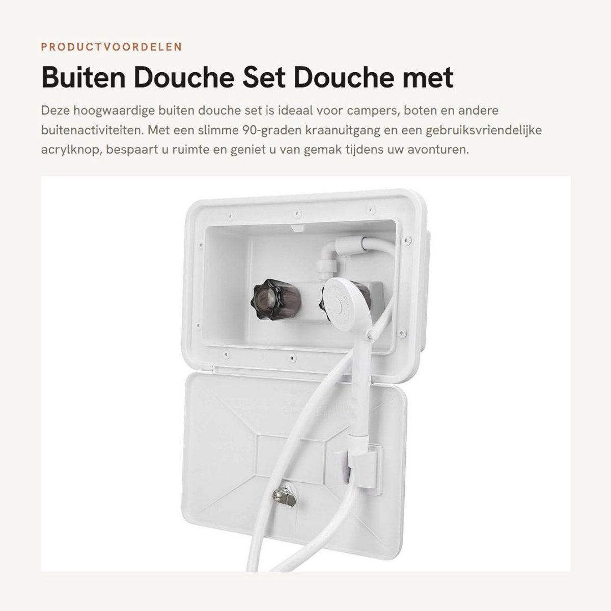 Dailygoods - Buiten Douche Set - Douche met kraan - Ideaal voor camper en boot - Versterkte slang - Handige installatie - Comfortabel douchen - Geschi...