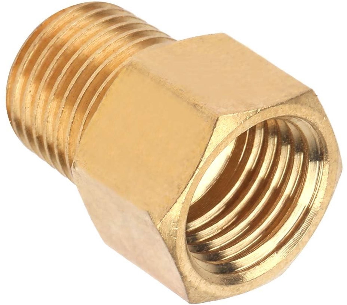 Dailygoods - Messing Adapter 1/4 BSPT Mannelijk naar 1/4 NPT Vrouwelijk - Hoogwaardige Koppeling voor Drukmeters - Duurzaam - Verstevigd - Geschikt vo...