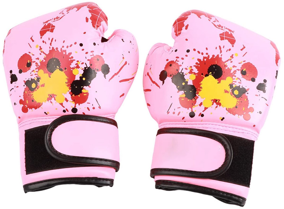Dailygoods- Bokshandschoenen Kinderen - PU Lederen - Voorgebogen Handvorm - 24 x 14 cm - 1 Paar - Ideaal voor Bokstraining - Vechtsporthandschoenen