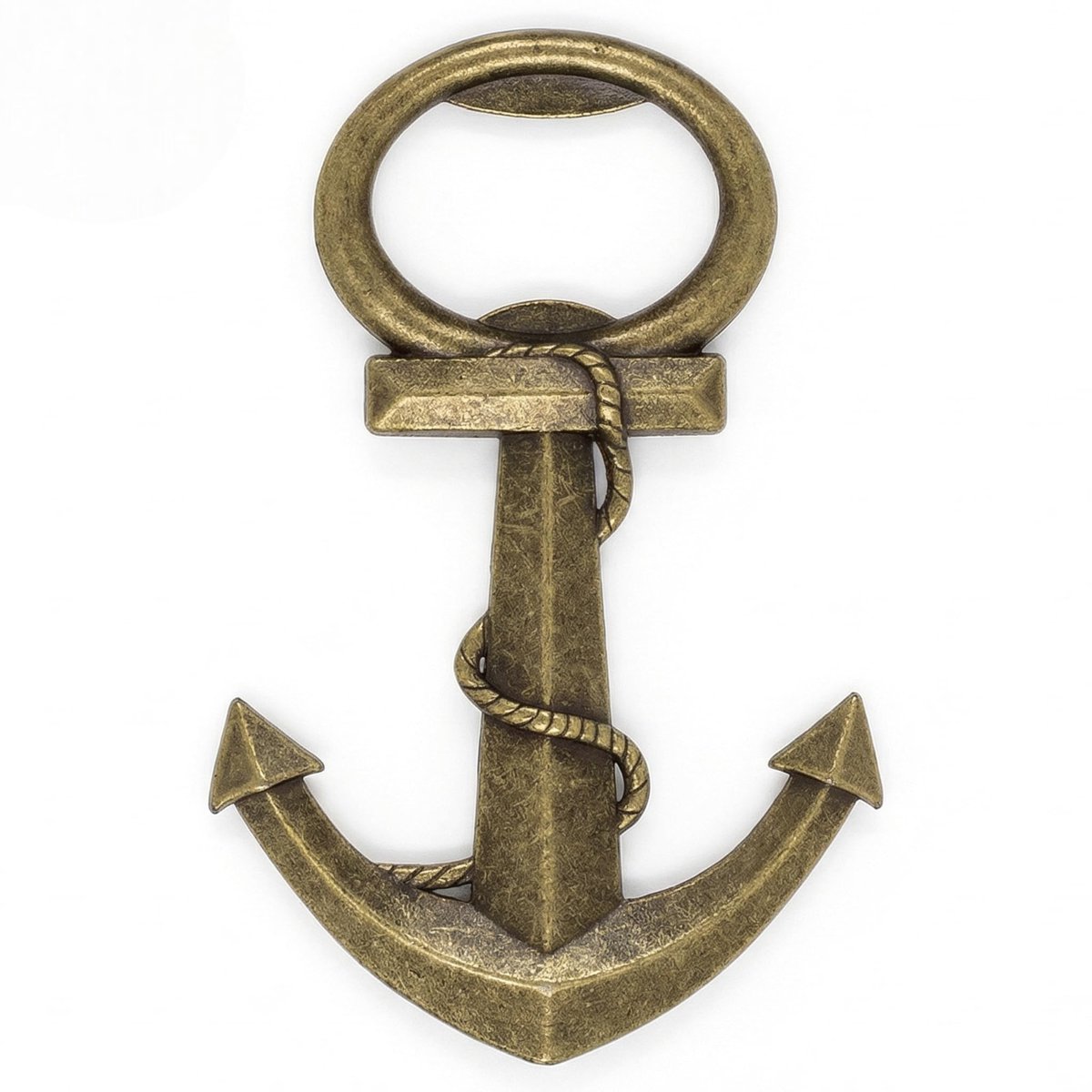 Dailygoods- Flesopener Antieke Messing-Look - Ankerdesign - Stabiele Flesopener - Voor Barwagen/Keuken - Cadeau-Idee - Maritieme Stijl - Flessenopener