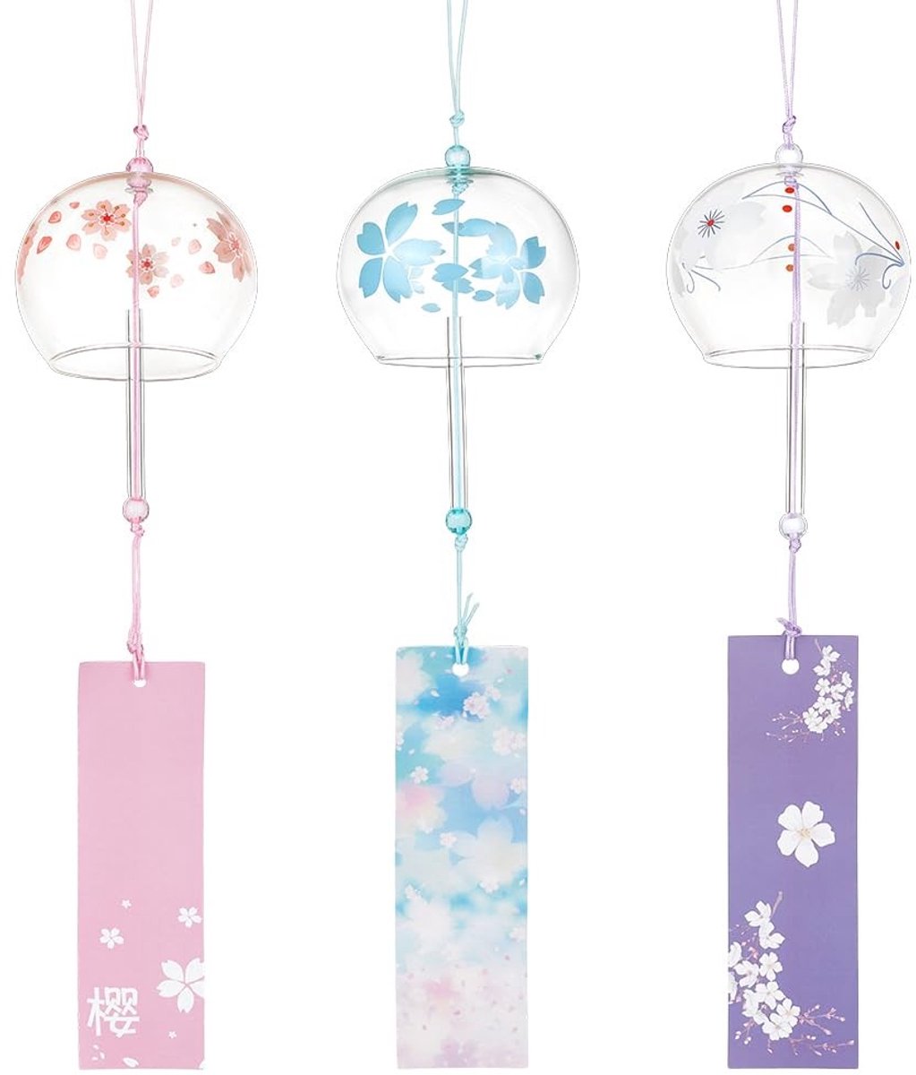 Dailygoods- Windgong Handgemaakt - Japanse Stijl - Glazen Hangers - Elegant Geluid - Woondecoratie - Tuin of Binnen - Windbel
