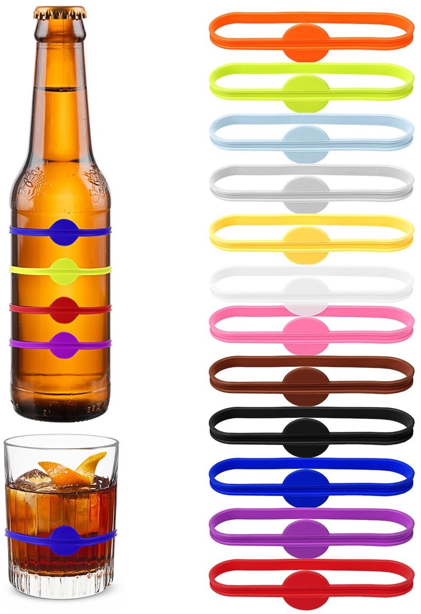 Dailygoods - 24 Stuks Siliconen Drinkglas Markeringen voor Feesten