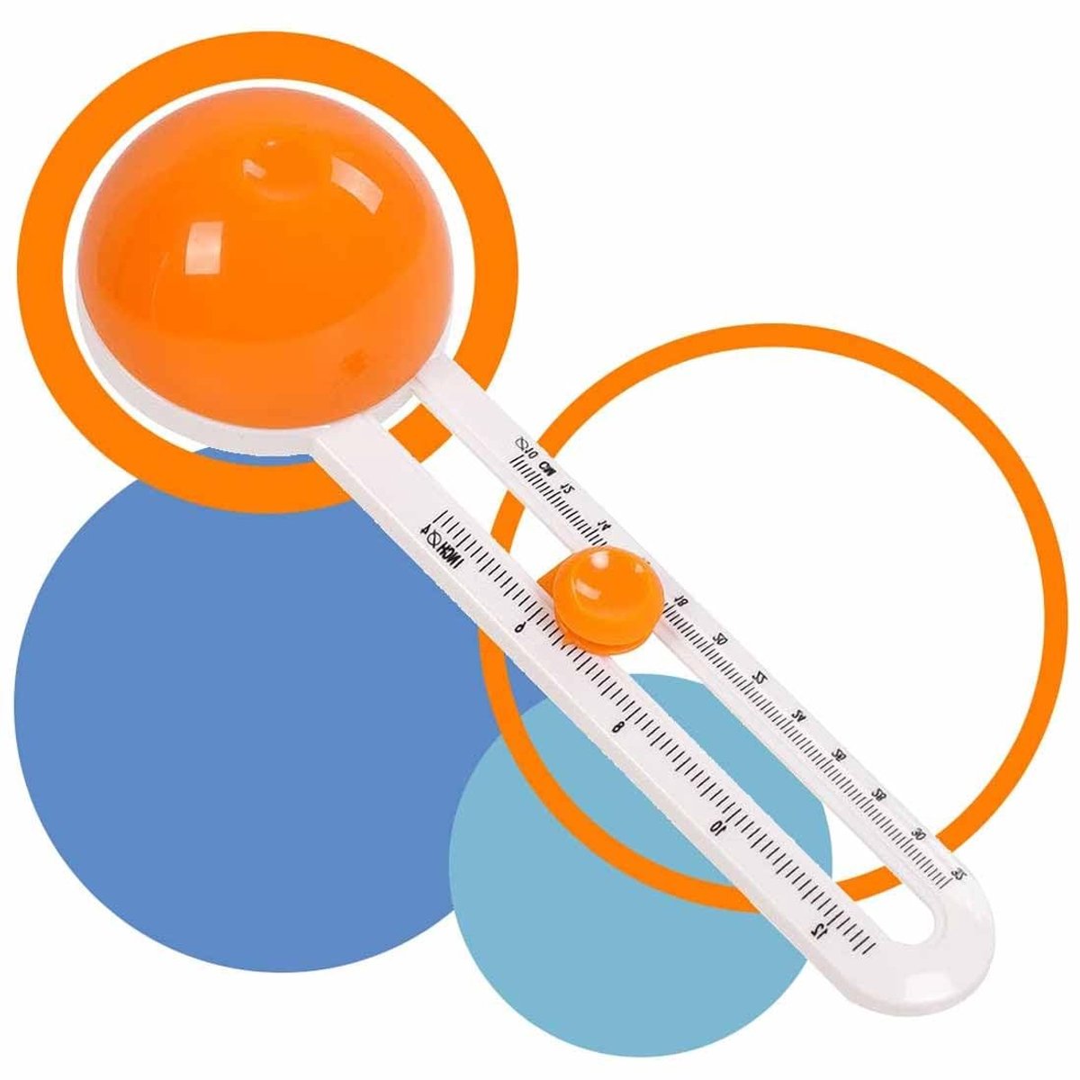 Dailygoods- Cirkelpapiersnijder verstelbaar - Roterende Cirkelvormige Snijder - Knutselsnijgereedschap - Kompaspapiersnijder - Inclusief 3 Messen - Snijden van 3" tot 13" diameter - Papiersnijder