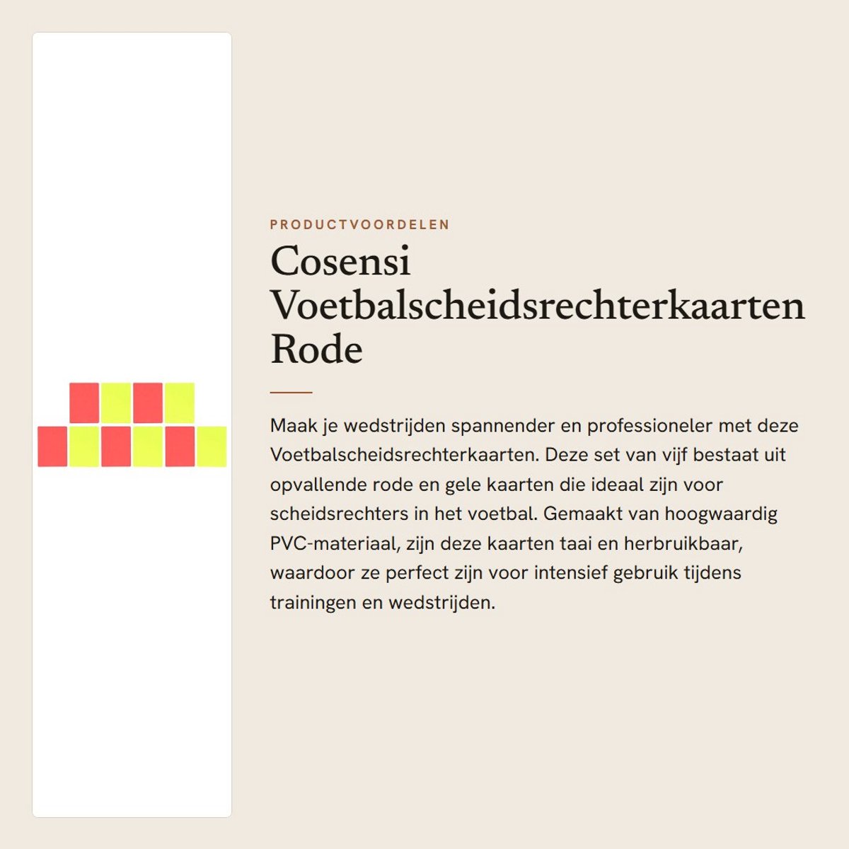 Dailygoods- Scheidsrechterkaarten Set van 5 - Rode/Gele Kaarten - Sportuitrusting - Herbruikbaar PVC - Lichtgewicht - Opvallende kleur - Voetbalkaarten