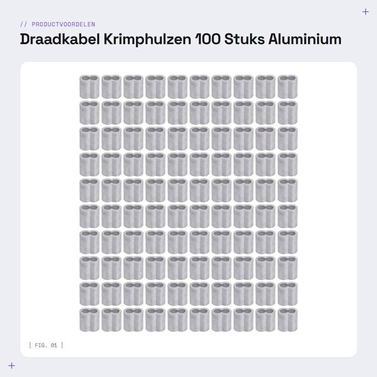 Dailygoods- Krimphulzen 100 Stuks - Aluminium Ferrule - Krimploophulzen - Draadkabel Bevestiging - Touw Bevestiging - Geschikt voor Technische Projecten - Kabelhulzen