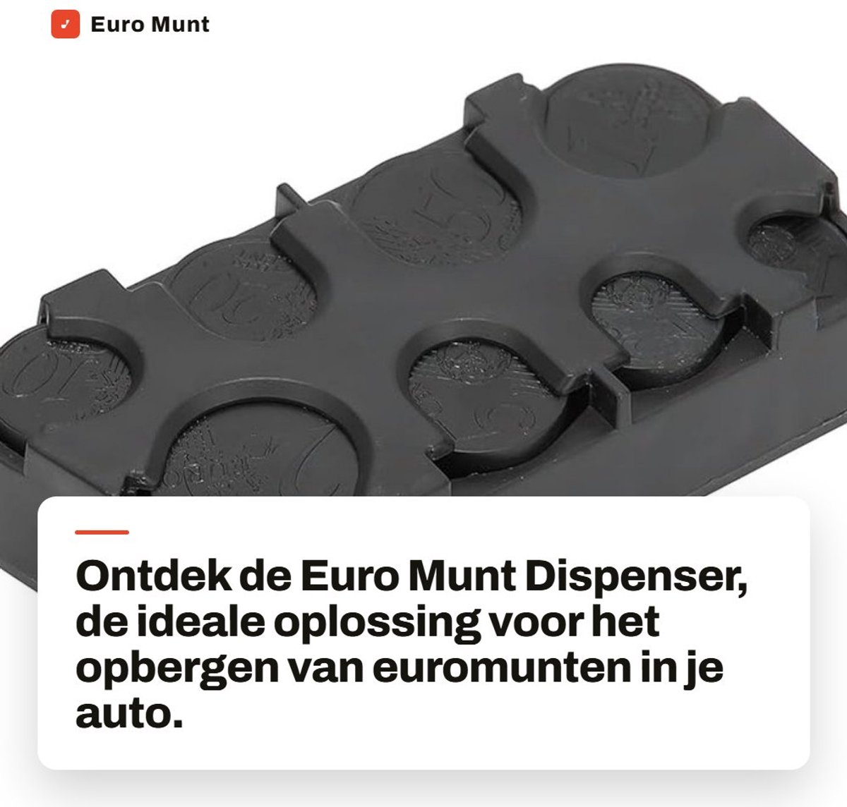 Dailygoods- Muntdispenser Zelfklevend - Munthouder Auto - Organizer Box - Kunststof - Zwart - Compact 5,2x10x2,3cm