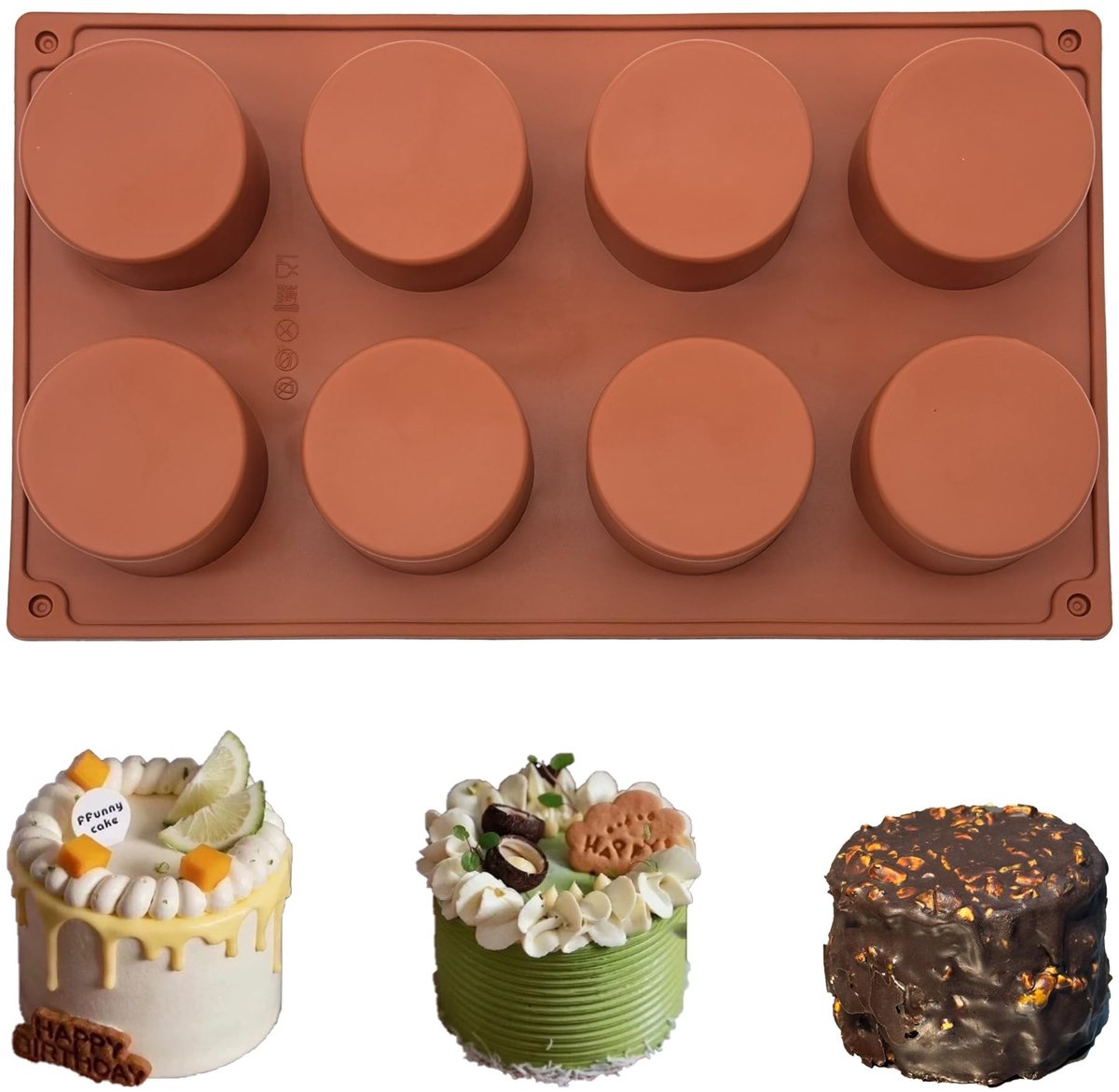 Dailygoods- Siliconen Vorm Cilindrisch - Chocoladevormen - Muffin/Cupcake - Mousse/Cheesecake - Antiaanbaklaag - Temperatuurbereik - Scheurvast - Bakvorm