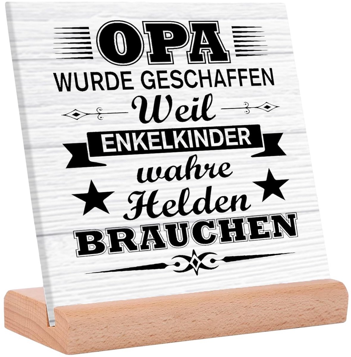 Dailygoods- Acrylbord 15 x 15 cm - Tafeldecoratie - Houten Houder - Gepersonaliseerd - Verjaardagscadeau - Creatief Design - Decoratiebord