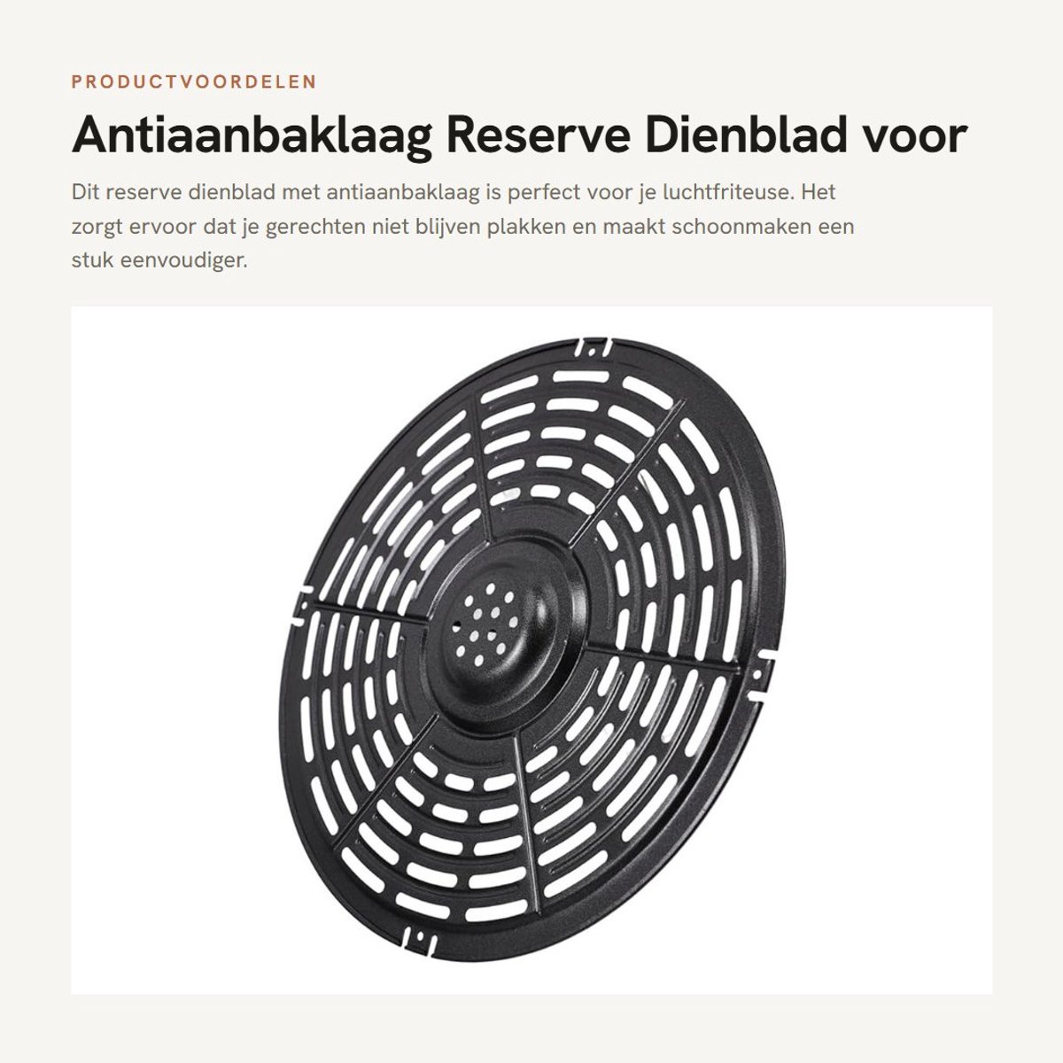 Dailygoods- Reserveschaal Antiaanbaklaag - Vervangend Friteuse Dienblad - Rond 22 cm - Koolstofstaal - Vaatwasmachinebestendig - Multifunctioneel Gebruik - Friteuseaccessoire
