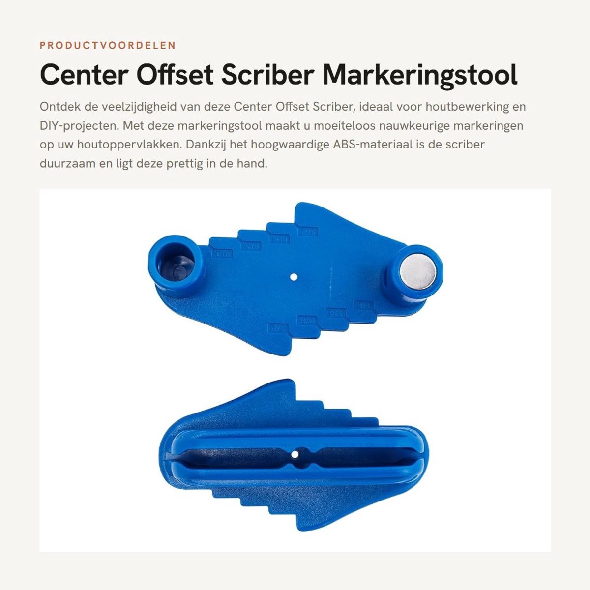 Dailygoods- Scribing Tool - 2 Stuks - Multi Functie Markering Tool - Houtbewerking - Centre Offset Markering - Hoogwaardig ABS Materiaal - Tot 64mm Dikte - Markeerder