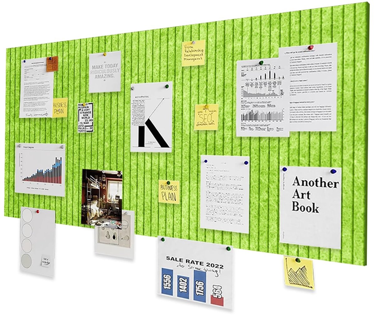 Dailygoods- Prikbord 60 x 40 cm - Viltbord - Memobord - Wanddecoratie - Opvouwbaar - 0,9 cm dik - Zelfklevende tape