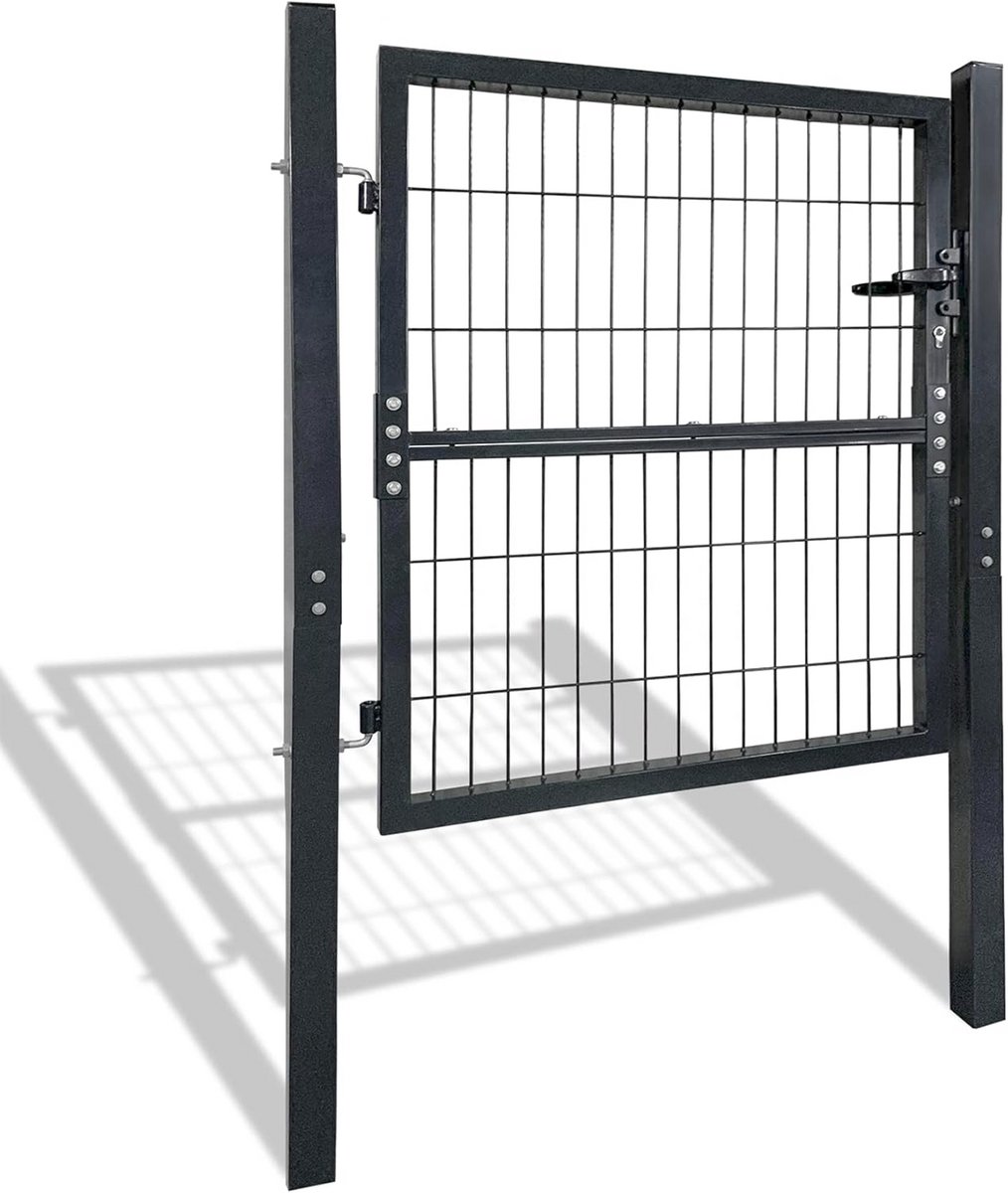Tuinpoort - Draaideur Hek - Perceel Afbakenen - Gegalvaniseerd Staal - 100x100 cm - Donker