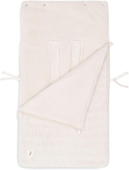 Baby Voetenzak - Wiegdeken Muts - Warm Blijven - Zacht Fleece - 82 cm - Licht Beige — afbeelding 5