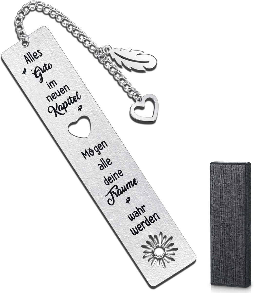 Dailygoods- Boekenlegger Metalen - Afscheidscadeau - Bladwijzer voor Leraren - Cadeau voor Gepensioneerden - Lezen Helper - Roestvrij Staal