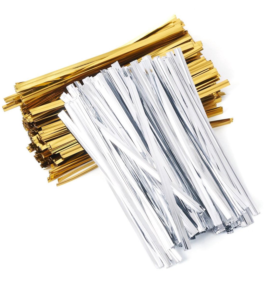 Dailygoods- Twist Ties Herbruikbaar - 1500 Stuks - Metallic Draad - 2 Kleuren - 100x4mm - Voor Brood/Snoepzakken - Zakbanden