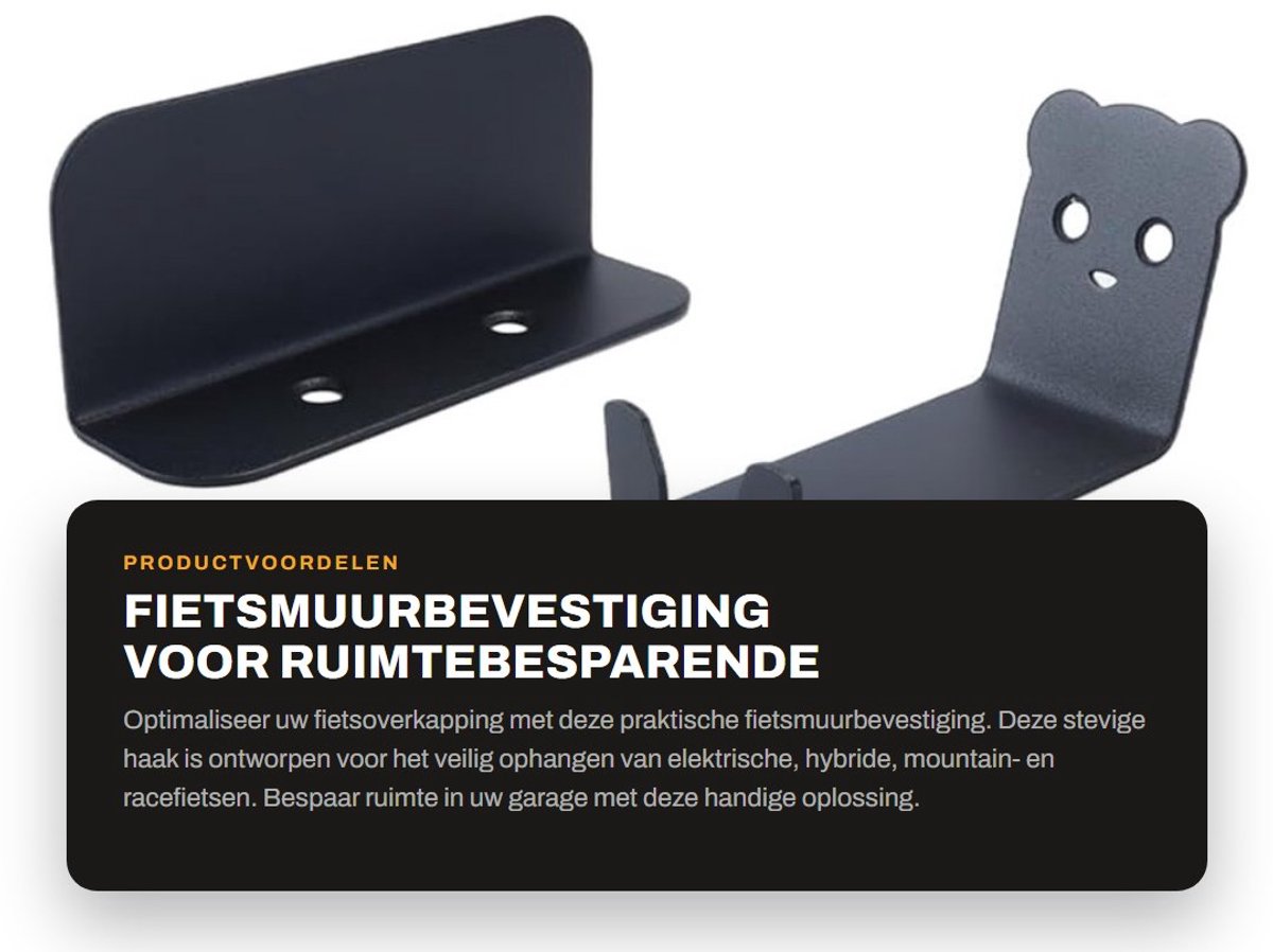 Dailygoods - Fietsmuurbevestiging voor Ruimtebesparende Opslag