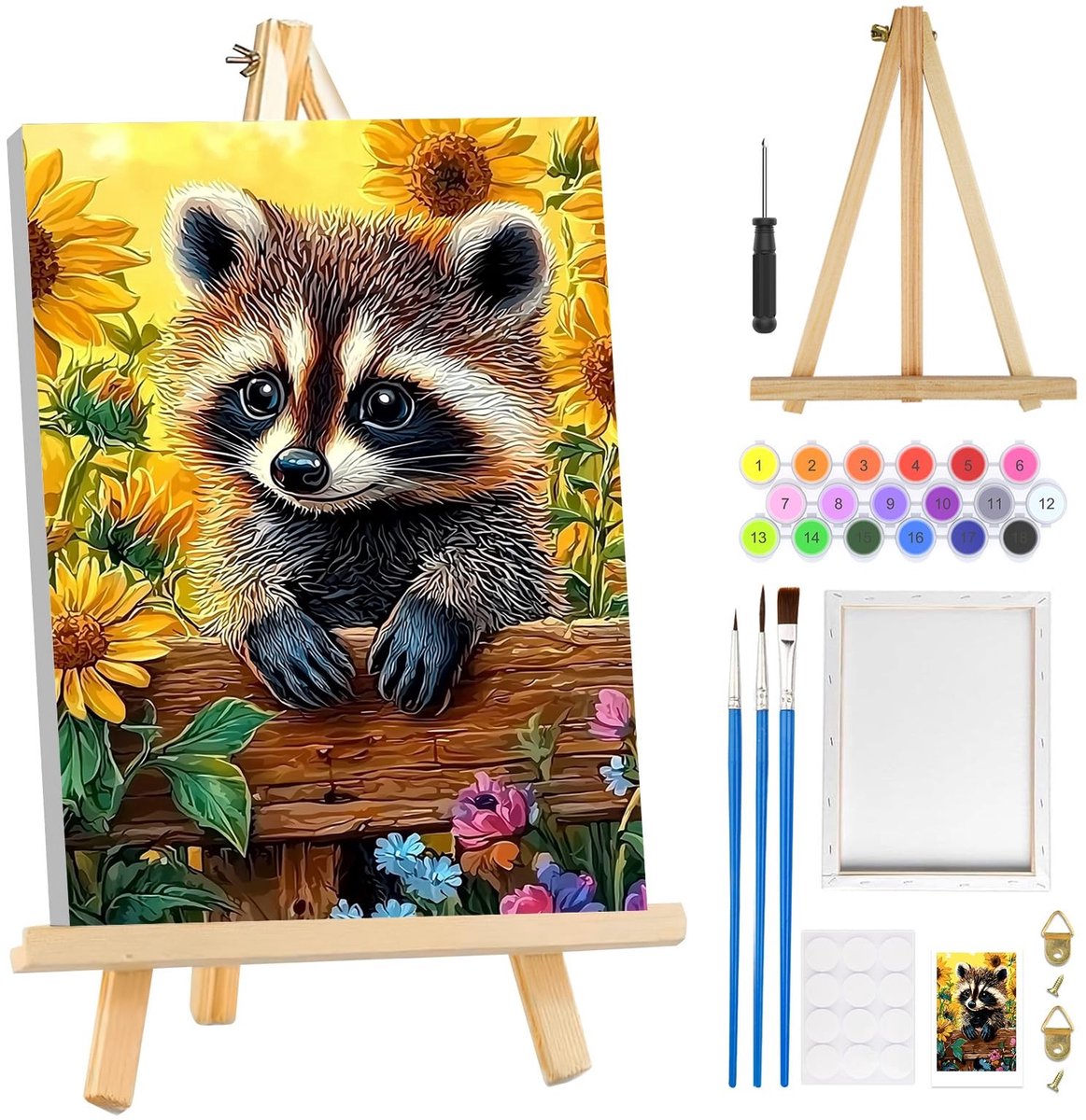 Dailygoods- Schilderen op Nummer - Verfset voor Volwassenen - Inclusief Frame - Canvas 20 x 30 cm - Ezel - Doe-het-zelf Kunstdecoratie