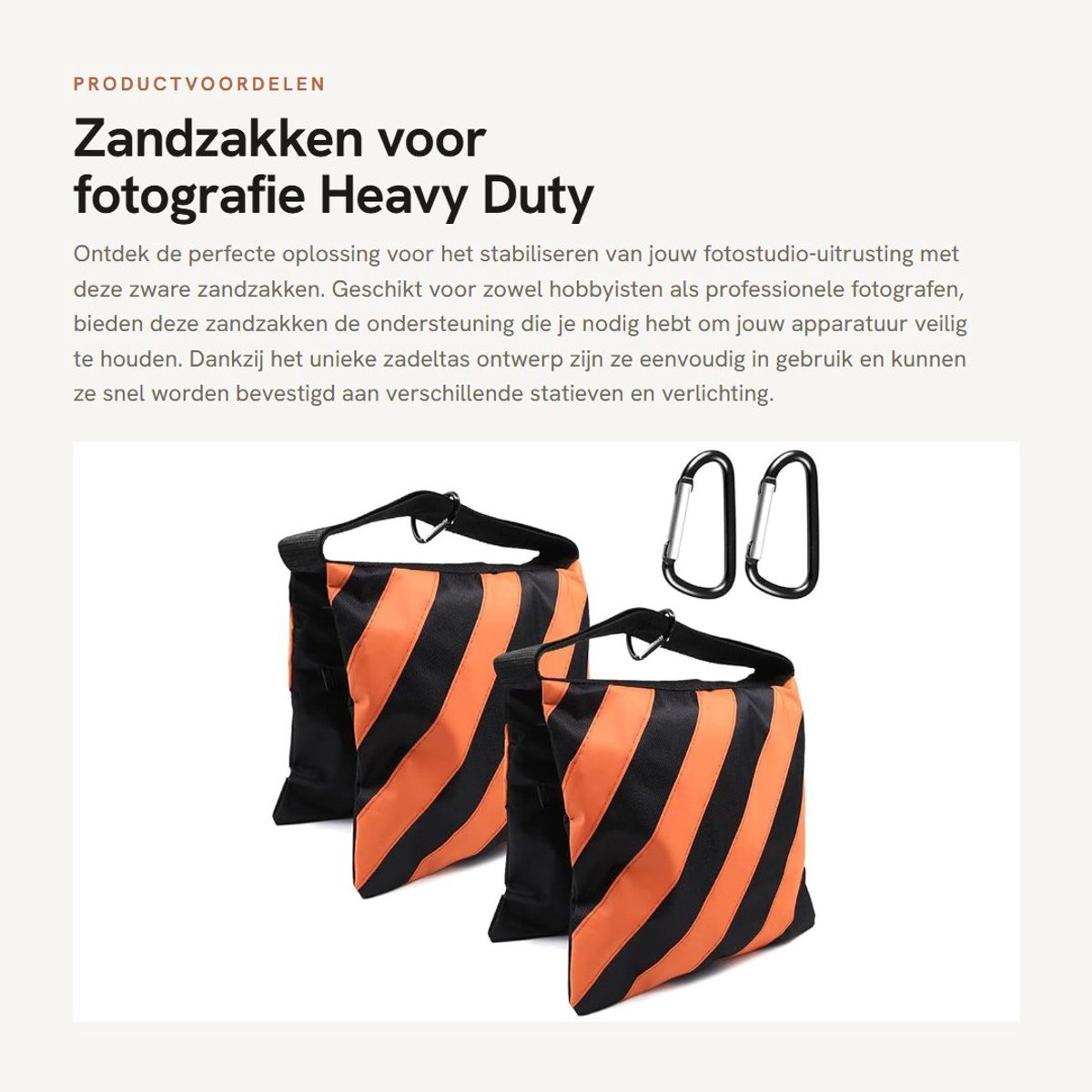 Dailygoods- Zandzakken Heavy Duty - Zandzak voor Fotostudio - Zandzakken voor Statief - Zandzakken voor Verlichting - Zandzakken voor Stabilisatie - Houdt tot 15 Pond Zand - Gewichtzakken
