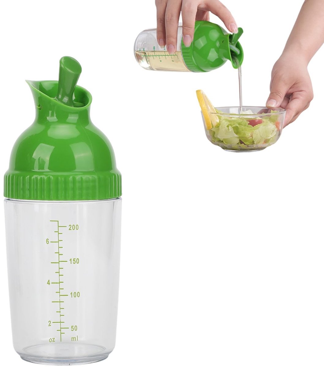 Dailygoods- Shaker 200 ml - Dressinghouder - Specerijenfles - Lekvrij - Hygienisch - Eenvoudig te gebruiken - Dressingfles