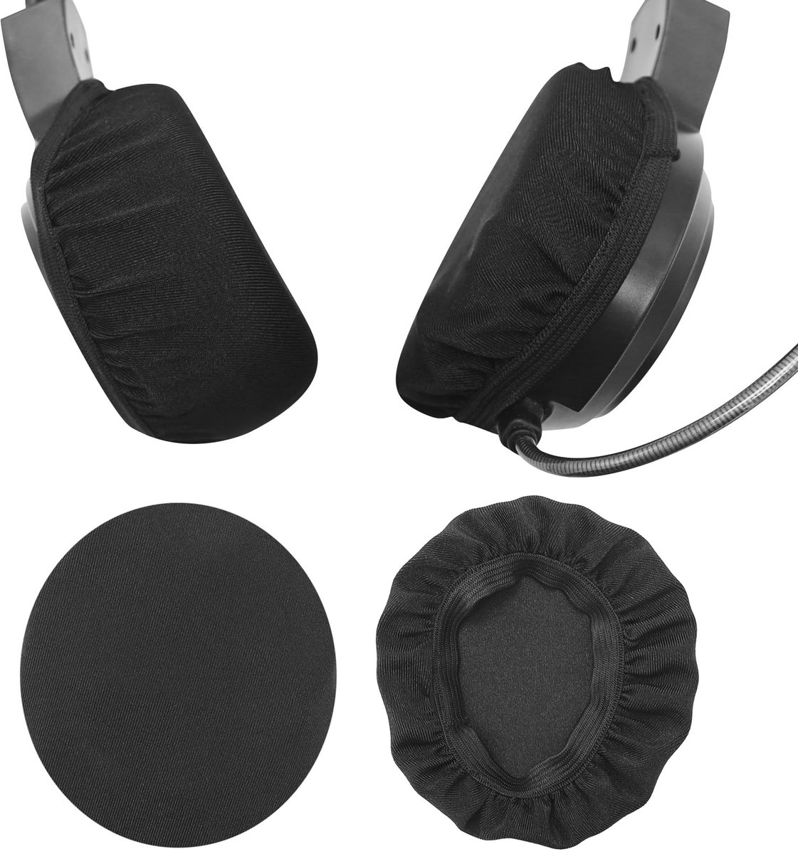 Dailygoods - 2 Stuks Hoofdtelefoon Oorkussens Wasbaar en Rekbaar
