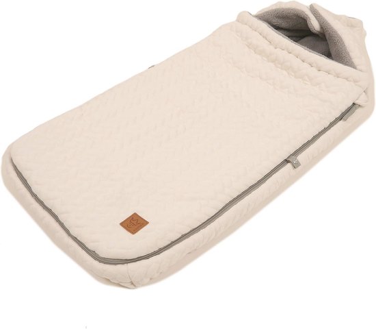 Voetenzak voor kinderwagen - Knit design, super zacht, beige van Merkloos — afbeelding 5