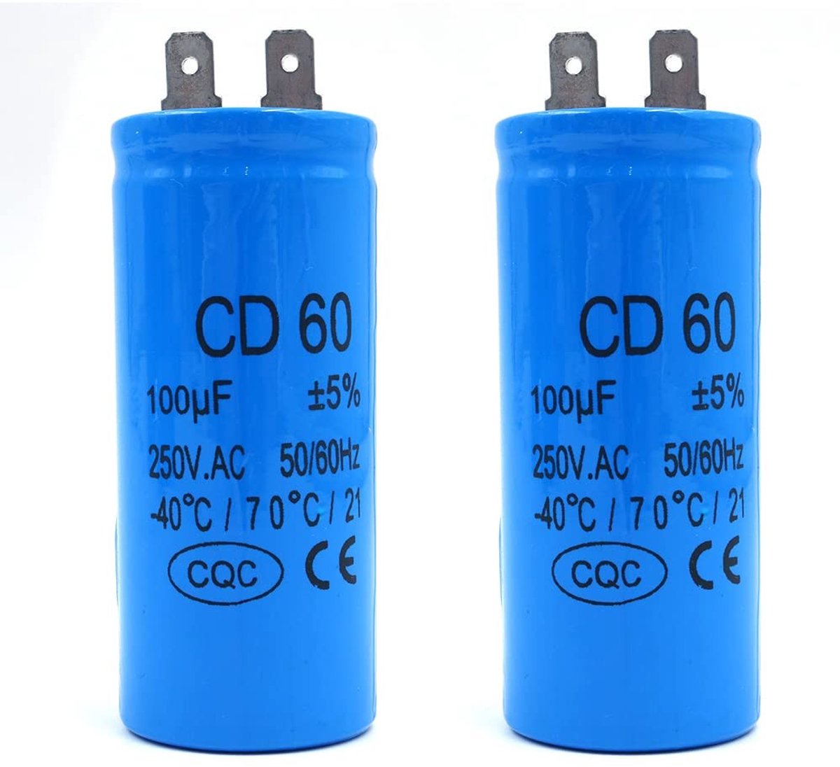 Dailygoods - Motor Startcapacitor - 100µF - Geschikt voor Elektrische Motoren en Wasmachines - 50x100mm - Hoogwaardige Capaciteit - Betrouwbare Startc...