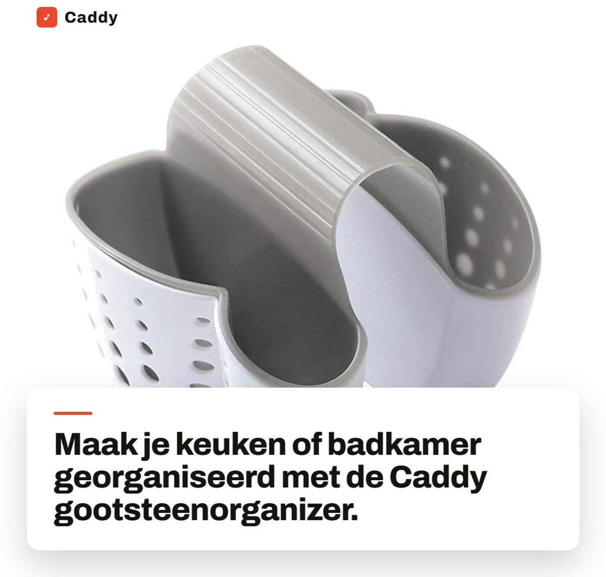Dailygoods- Gootsteenorganizer Wit - Sponshouder - Keukengereihouder - Badkameropslag - Duurzaam TPR/ABS - Hangend Ontwerp