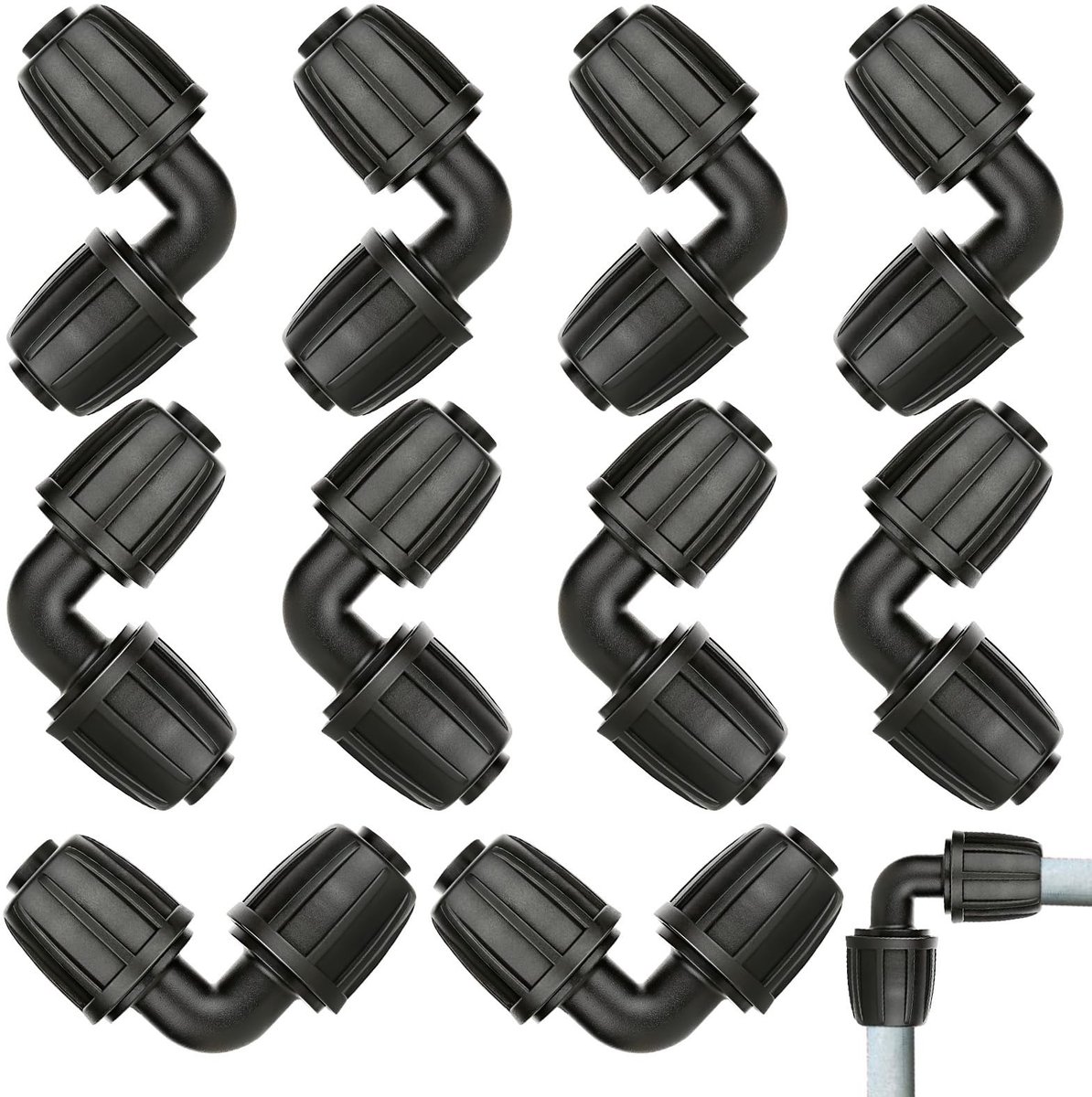 Dailygoods- Drip Connectors Set van 10 - L-vormige Aansluitingen - Universeel Compatibel - Robuust en Duurzaam - Voor Irrigatiesystemen - Eenvoudige Installatie - Irrigatieconnectoren