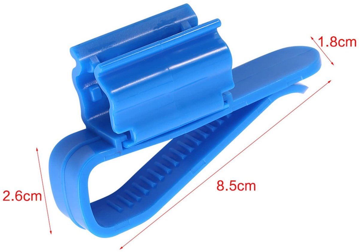 Dailygoods- Buisklem 2 Stuks - Plastic Slanghouder - 8.5x1.8x2.6 cm - Voor 8-16mm Slangen - Multifunctioneel - Verstelbaar Clip-Design