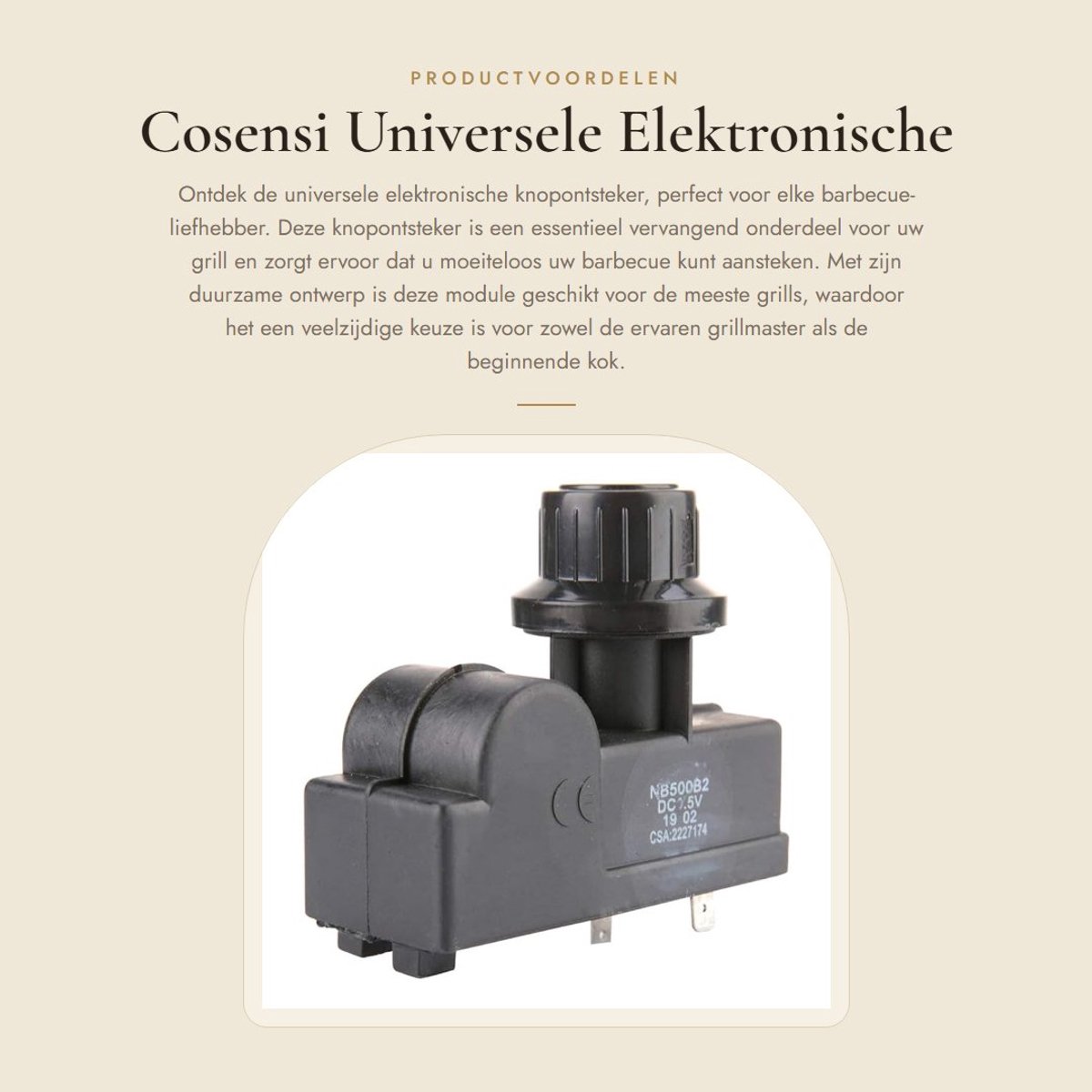 Dailygoods - Universele Elektronische Knopontsteker - BBQ-grill-pulsontsteking - Duurzaam ontwerp - Automatische ontsteking - Vervangend onderdeel - G...