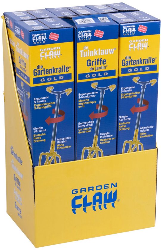 GardenClaw Tuinklauw GG921-06 - Woelvork voor het Losmaken en Beluchten van Grond - Cultivator met Ergonomische S-Handgreep - Grondwoeler Verstelbaar 97-106 cm - Blauw/Goud van Merkloos	 — afbeelding 5