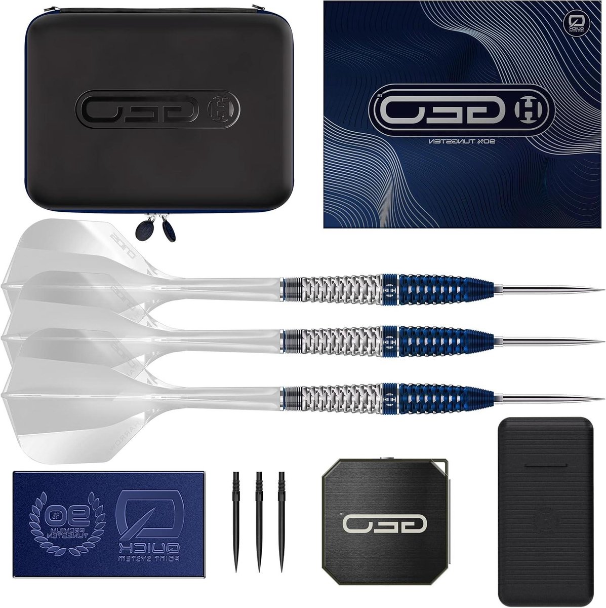 Stalen Darts Set - Wolfraam Darts - Precisie Werpen - Geïntegreerde Vluchten - 23g & 24g - Zwart