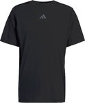 Zwart Adidas performance shirt met korte mouwen en een subtiel textuurpatroon, met Adidas logo op de borst.