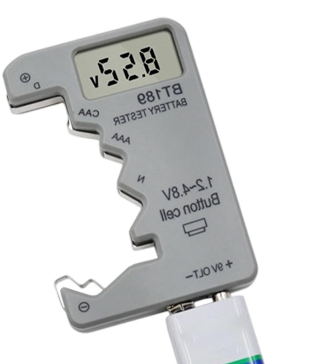 Accuspanningstester - Batterij analyse - Energiebewust testen - Digitaal led-display - 92 x 63 cm - Zwart