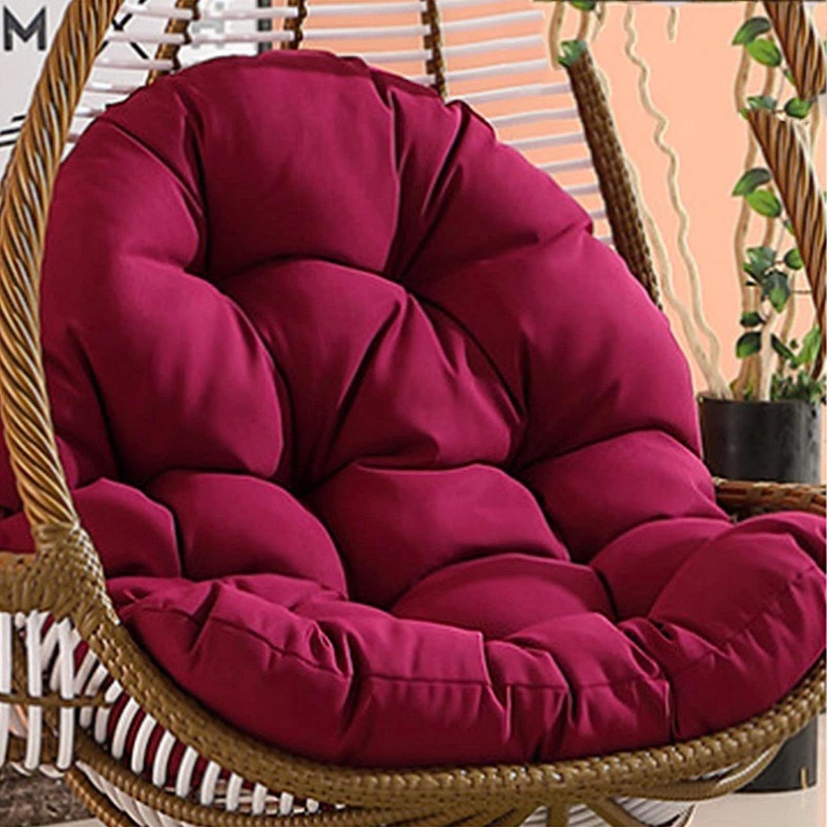Kussen voor Schommelstoel - Hangstoel Kussen - Buiten Ontspannen - Waterbestendig Polyester - 120x90cm - Paars