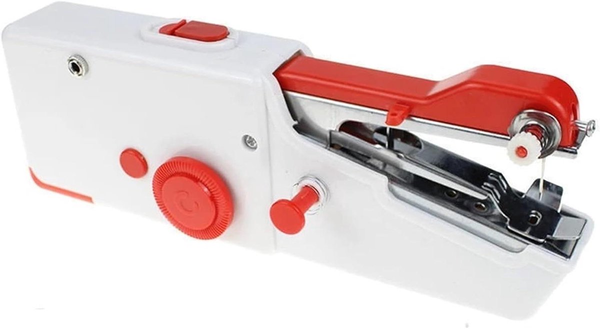 Mini Naaimachine - Handnaaimachine Draagbaar - Kleine Reparaties - Compact Ontwerp - 10x10x10 mm - Rood
