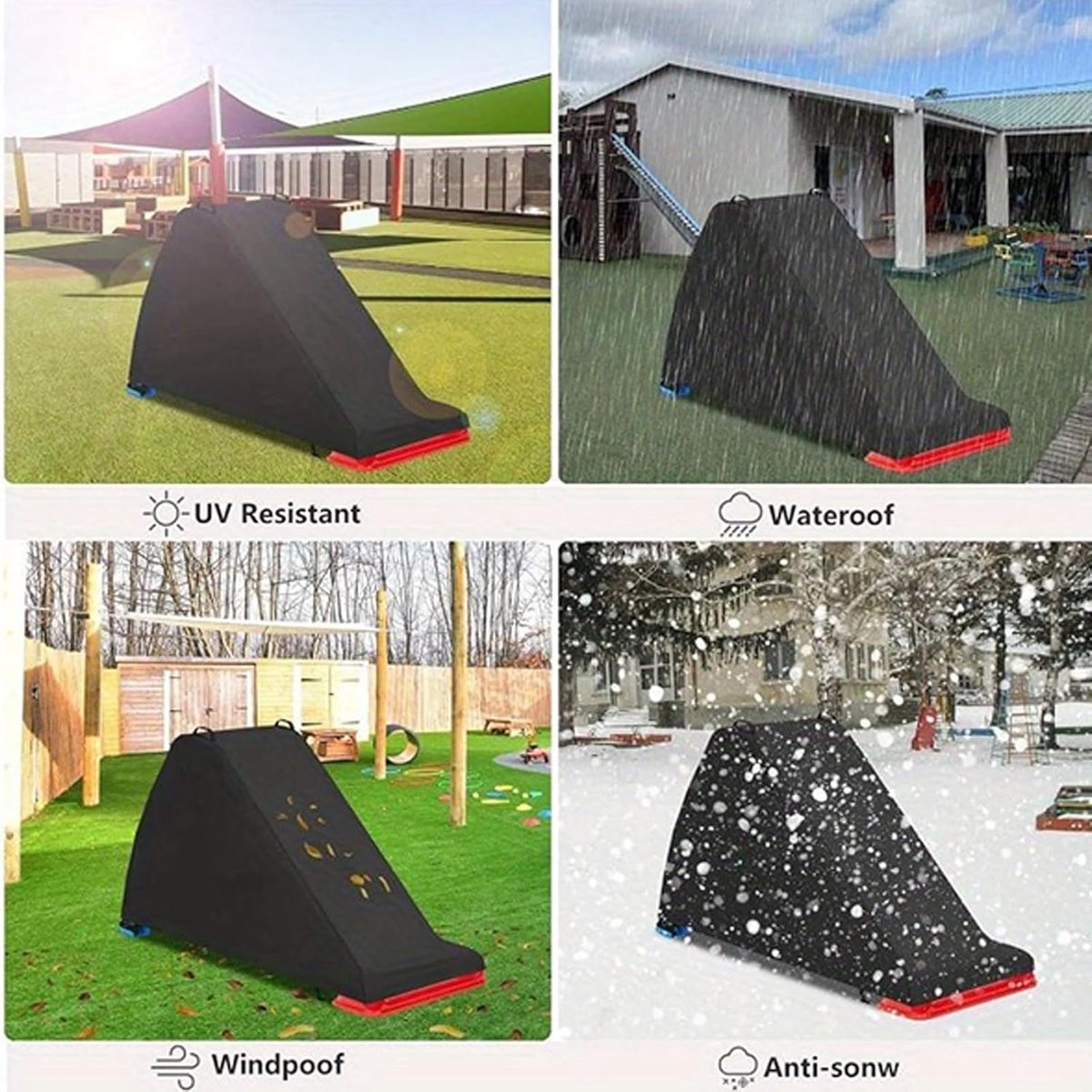 Kleuter Glijbaanhoes - Beschermhoes Glijbaan - Spelen Buiten - Waterdicht Weerbestendig - 120x50x70 cm - Grijs