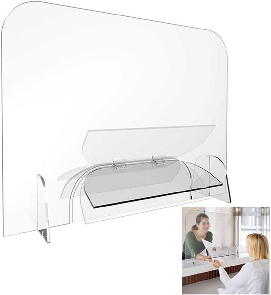 Bureau Privacy Divider - Niesbescherming Acryl - Kantoor Hygiëne - 100% Transparant - 50x80cm - Helder