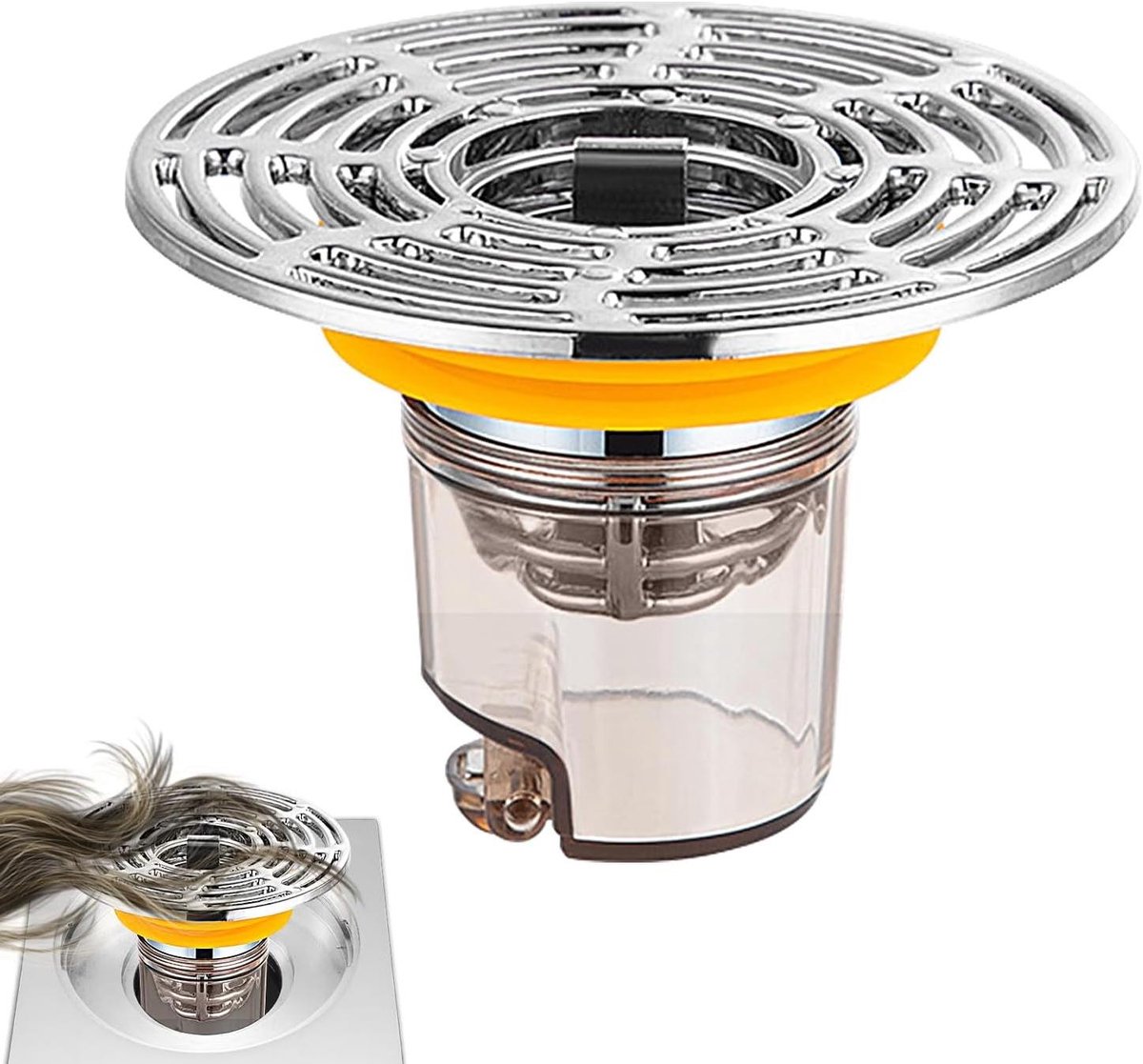 Keuken Gootsteen Afvoerfilter - Afvalopvangbak Spoelbak - Voorkomt Verstoppingen - Magnetisch Geurremmend - 73 x 45 mm - Zilver