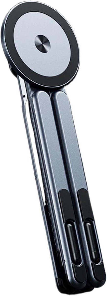 Laptopstandaard - Tablet houder - Ergonomisch werken - Magnetische bevestiging - 18 cm - Zwart