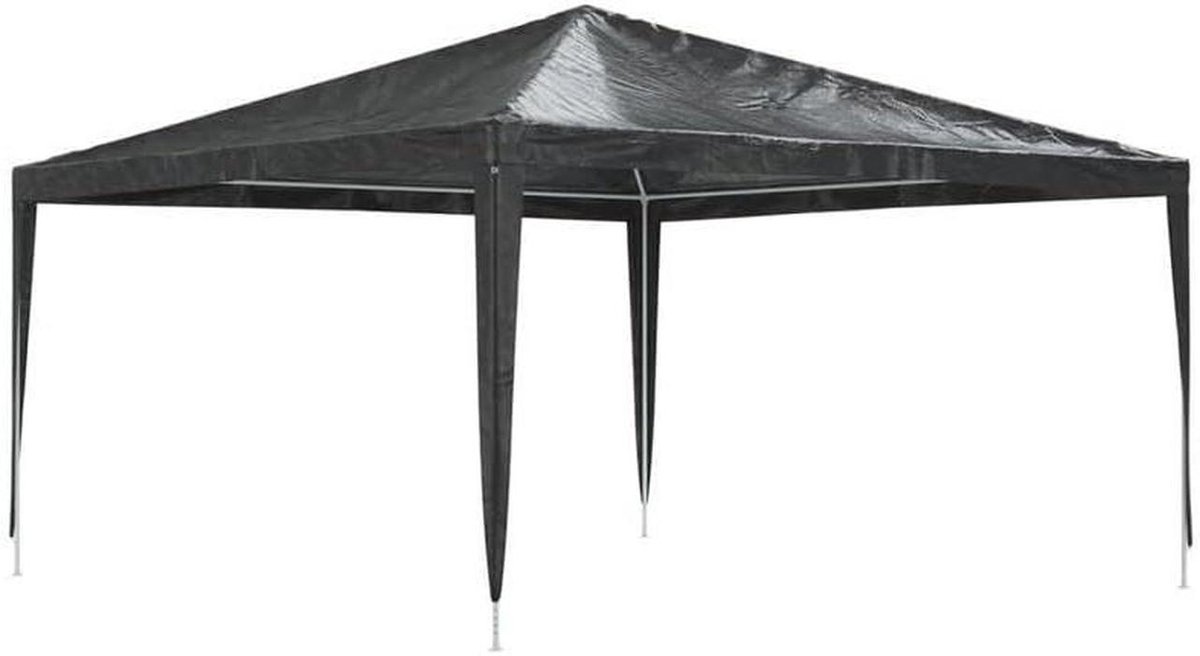 Partytent - Tuinpaviljoen Afdak - Feest Organiseren - Stalen Frame Weerbestendig - 4 x 4 m - Antraciet
