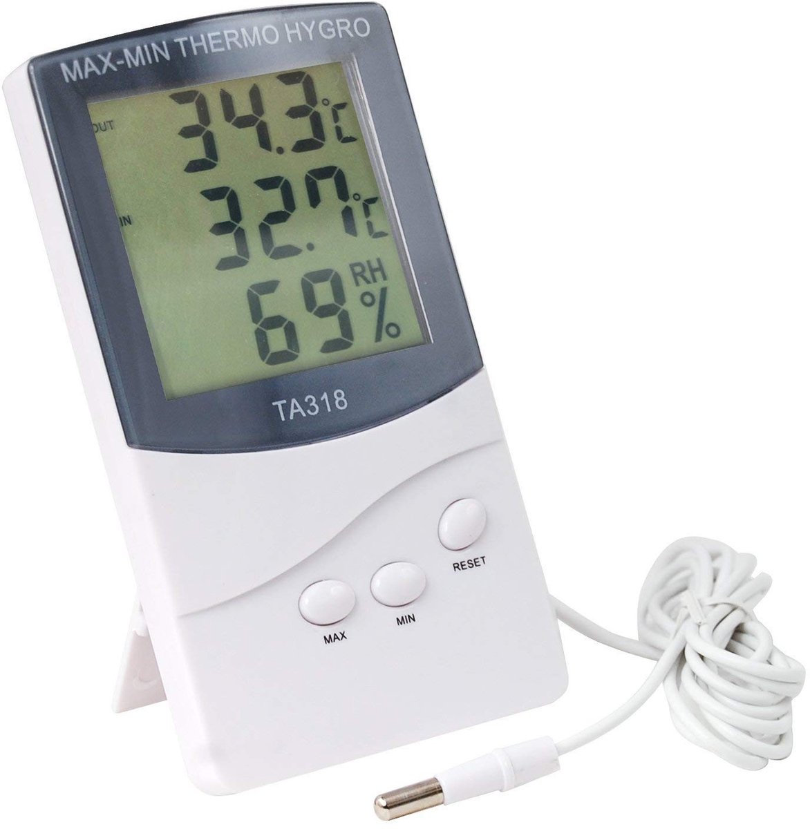 aladdien - Digitale Thermometer - Nauwkeurige Metingen - Voor Binnen en Buiten - Temperatuurweergave - Gebruiksvriendelijk - Geschikt voor Huishoude...