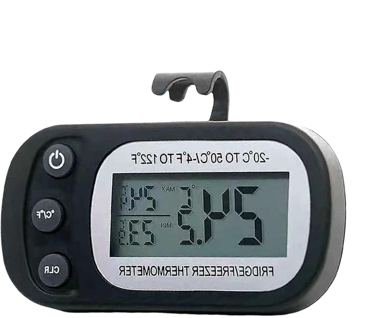 Koelkast Thermometer - Vriezer Meter - Voedsel Opslag - Groot LCD Scherm - 9 cm - Zwart
