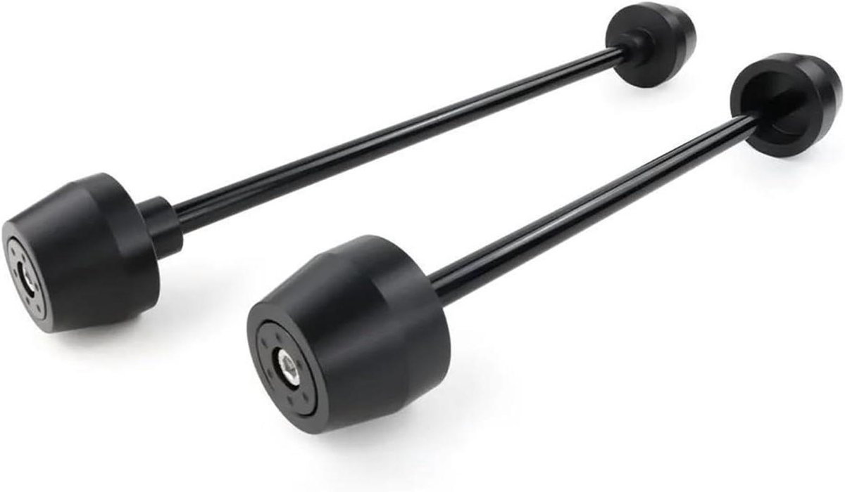 Motorfiets Valbescherming - Crash Pads - Motorfiets Beschermen - CNC Aluminium Legering - Voor & Achteras - Zwart