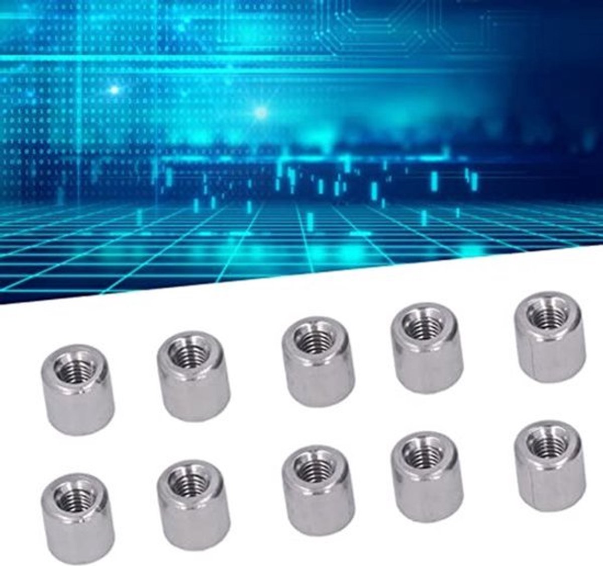 50Pcs M4 Ronde Koppelmoer - 304 Roestvrijstalen Verbindingselementen
