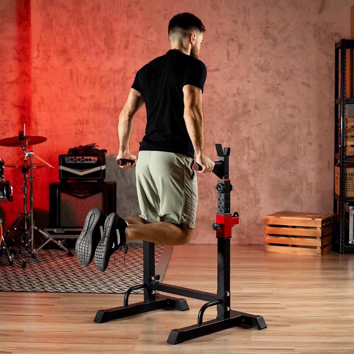 YOR® Squat Rack - Squat Wedge - Power Rack - Zwart - ‎28cm x 128cm x 140cm thumbnail 4