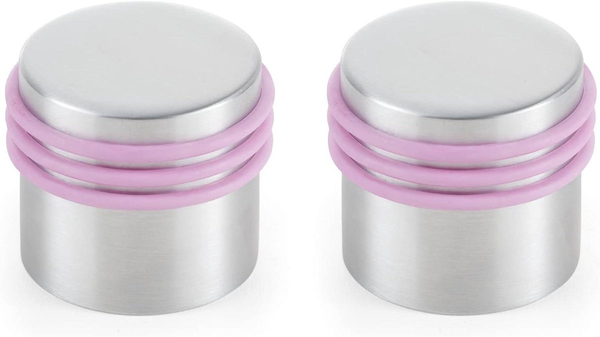 Deurstopper Set - Vloer Klemmen - Muren Beschermen - Dubbele Bevestiging - 2 Stuks - Roze